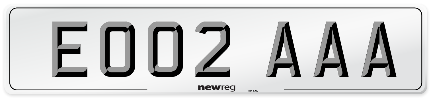 EO02 AAA Number Plate from New Reg